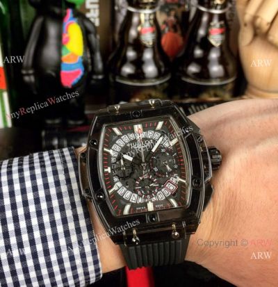 Fake Hublot Geneve Big Bang Black Unico Sapphire VK Chronograph Watch